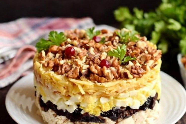 Layered Beef and Prune Salad