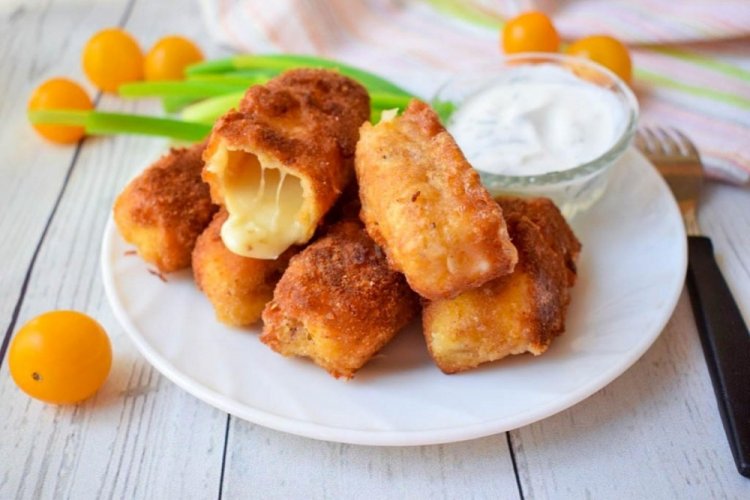 Fried Suluguni in Mayonnaise Batter