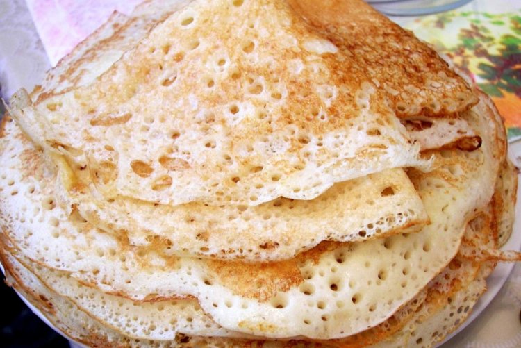 Crepes con leche agria sin huevos