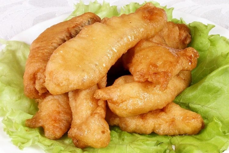 Pink Salmon in Rice Flour Batter
