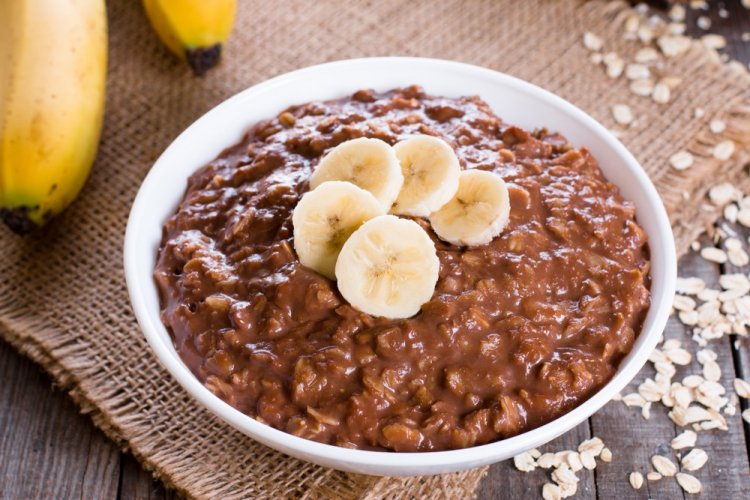 Chocolate Oatmeal with Banana
