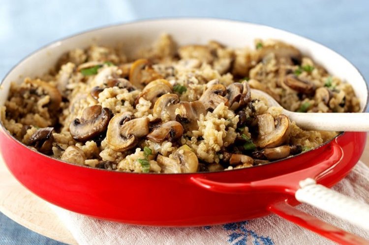 Quinoa con champiñones