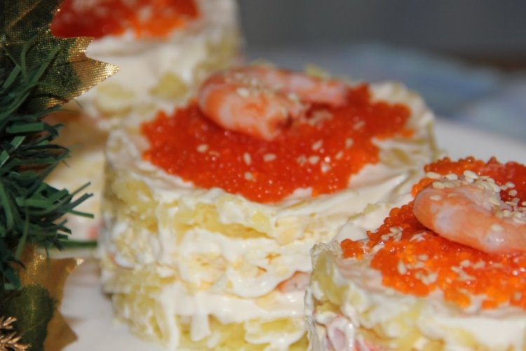 Layered Shrimp and Caper Salad