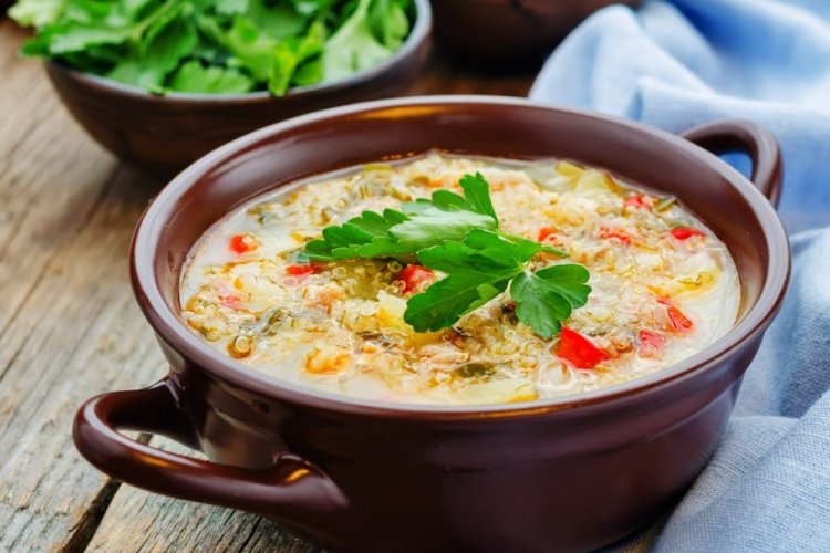 Beef, Green Pea, and Quinoa Soup
