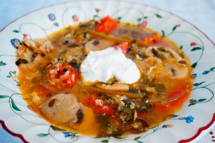 Quinoa and Mushroom Soup