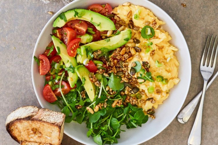 Scrambled Egg and Spinach Bowl