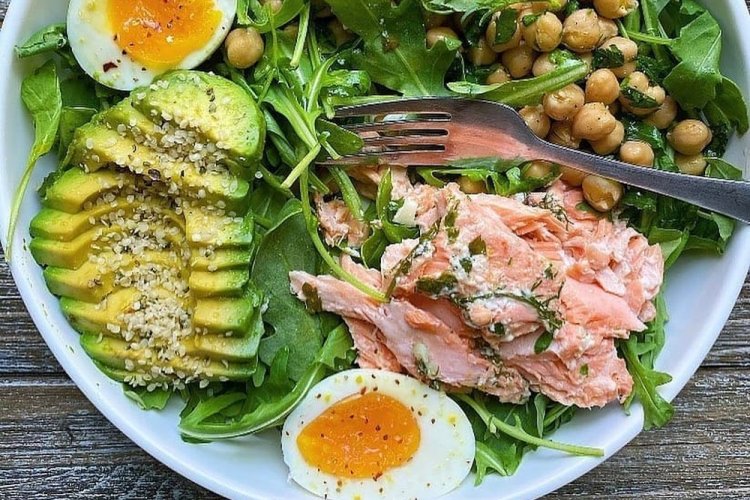 Egg, Broccoli, and Salmon Bowl