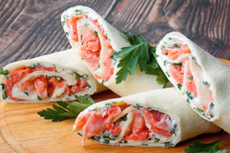Tortilla with Red Fish and Cream Cheese