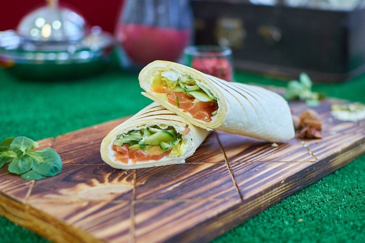 Tortilla with Red Fish and Egg Omelet