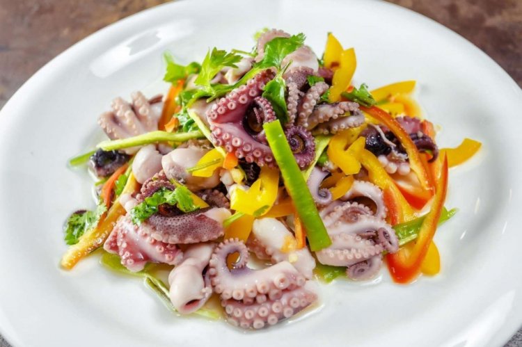 Octopus and Bell Pepper Salad