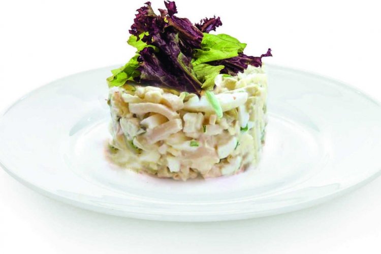Octopus, Egg, and Cheese Salad