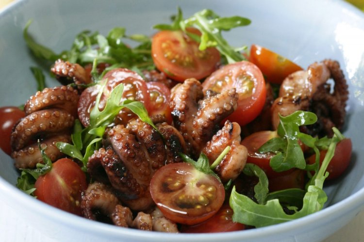Octopus and Tomato Salad