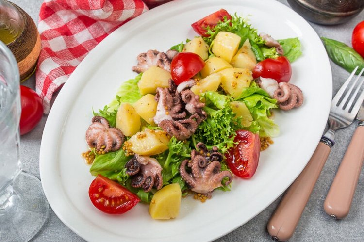 Octopus Salad with Mustard Dressing