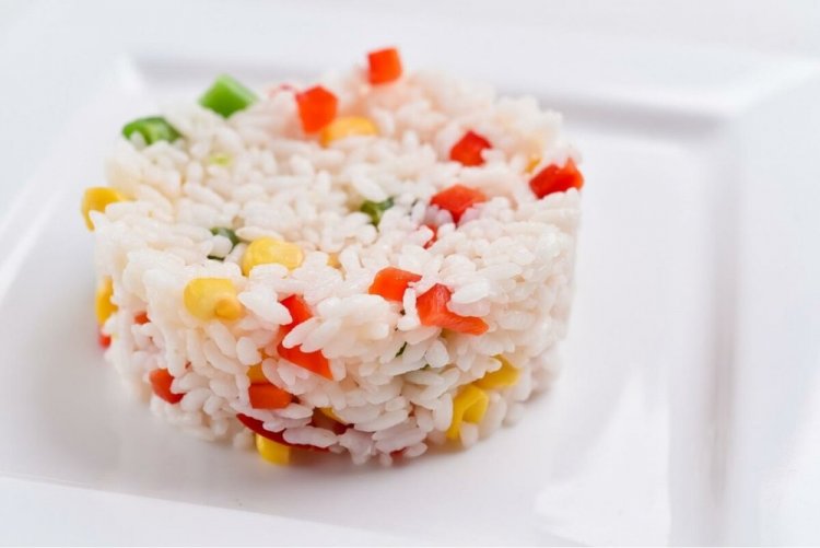 Rice with Vegetables in a Skillet
