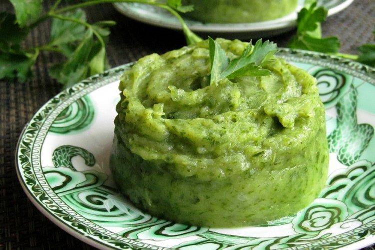 Puré de patatas con espinacas
