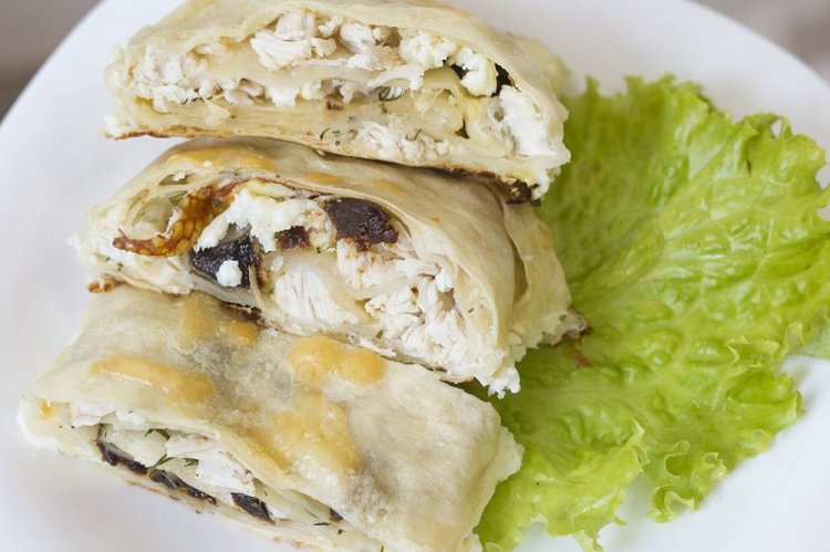 Chicken Lavash Roll with Prunes