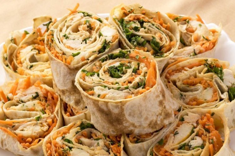 Chicken Lavash Roll with Korean Carrots