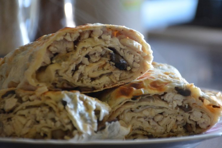 Chicken Lavash Roll with Mushrooms