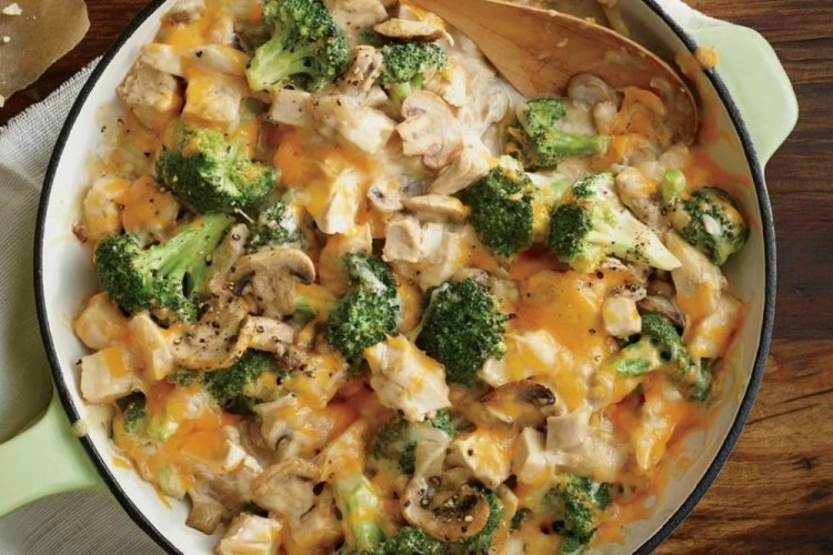 Chicken with Broccoli and Mushrooms in the Oven