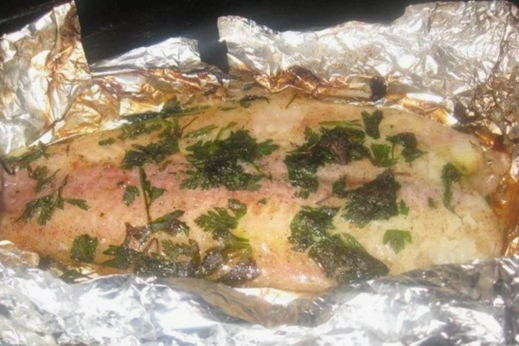 Lenguado en papel de aluminio al horno