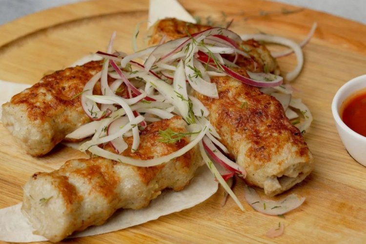 Spicy Chicken Lyulya Kebab on the Grill