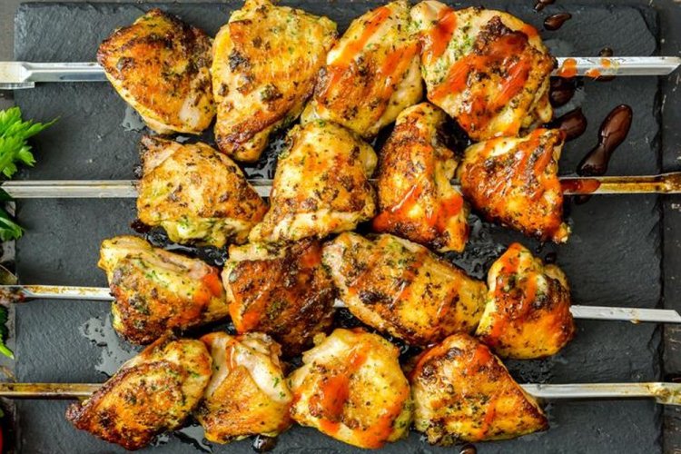 Juicy Chicken Shashlik with Garlic and Herbs