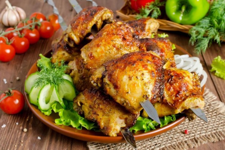 Grilled Chicken Thighs in Honey-Mustard Marinade