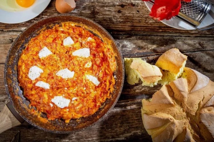 Greek Scrambled Eggs with Feta