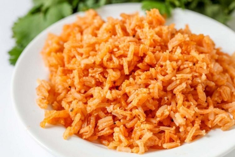 Rice in Tomato Sauce in a Skillet
