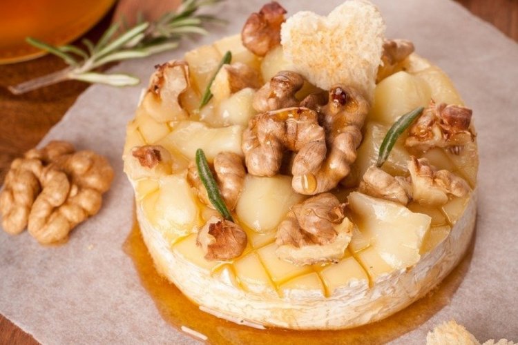 Camembert with Honey and Nuts in the Oven
