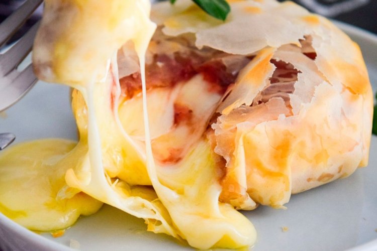 Camembert in Phyllo Dough in the Oven