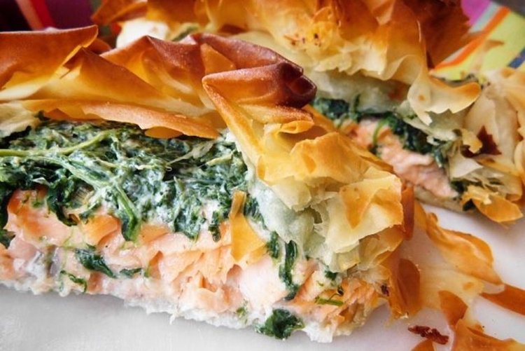 Salmon Fish Pie with Phyllo Dough
