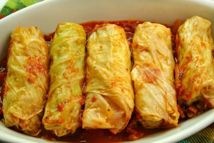 Cabbage Rolls with Tomato Sauce in the Oven