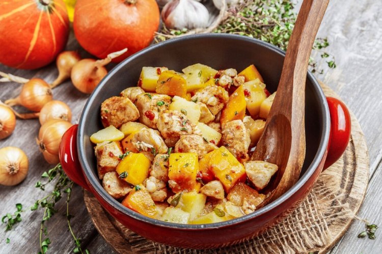 Turkey Fillet with Pumpkin in the Oven