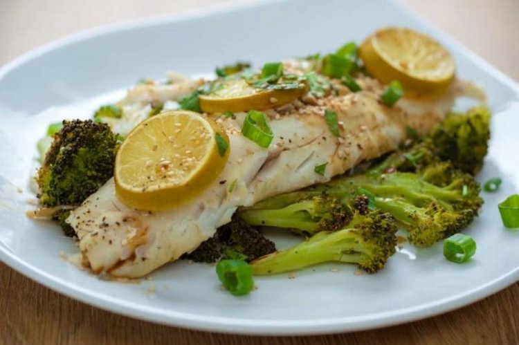 Baked Pike Perch with Broccoli in the Oven