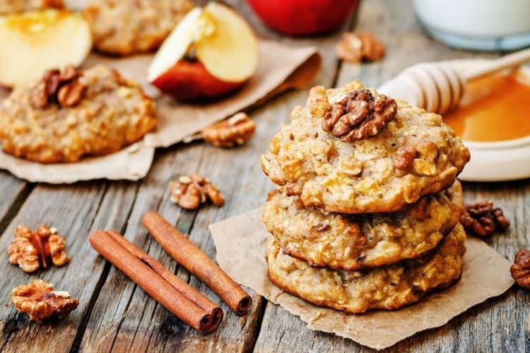 Galletas de avena saludables con nueces