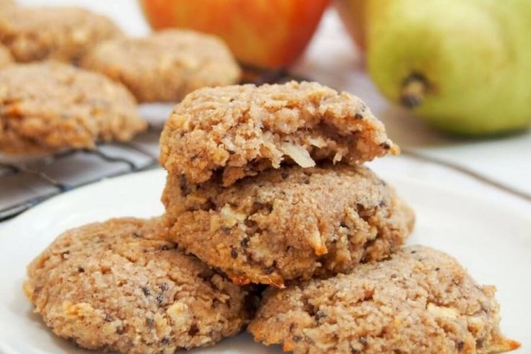 Galletas saludables con requesón y pera
