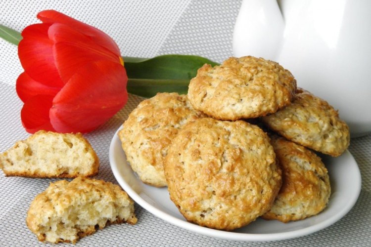 Galletas de requesón saludables con plátano