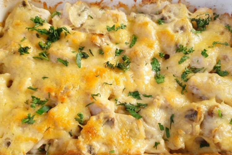 Chicken Fillet with Potatoes and Mushrooms in the Oven