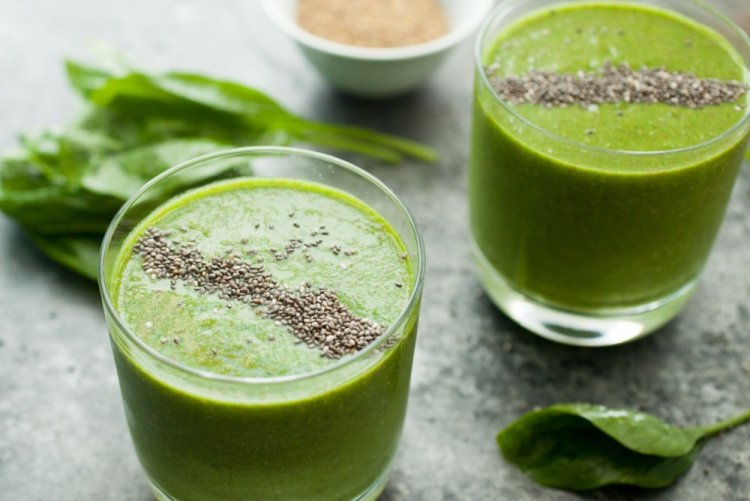 Smoothie verde con semillas de chía