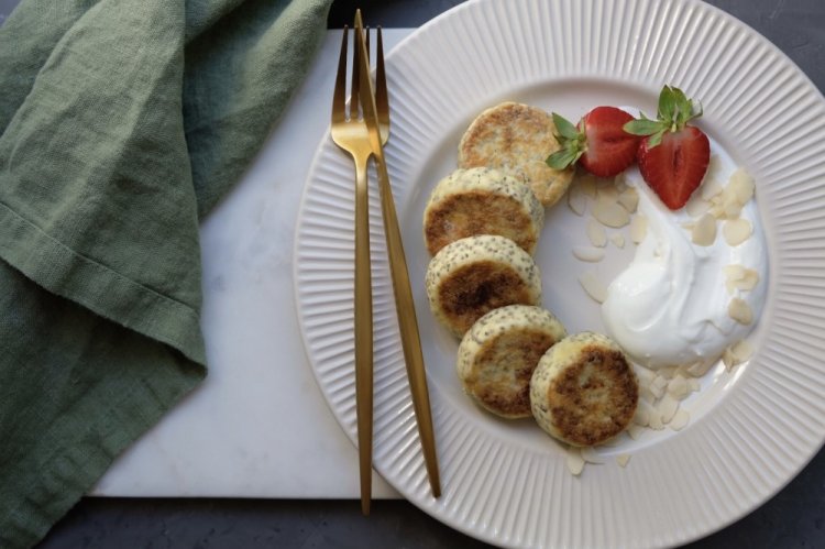 Tortitas de queso saludables con semillas de chía