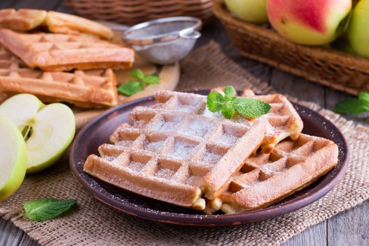 Gofres de manzana saludables