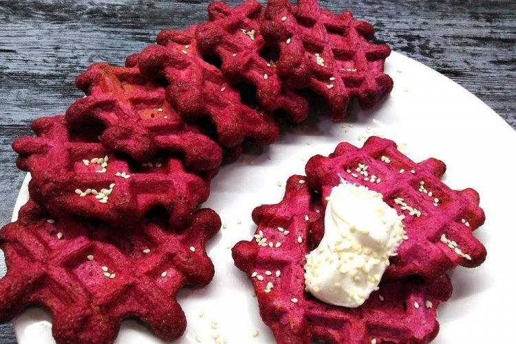 Gofres de remolacha saludables