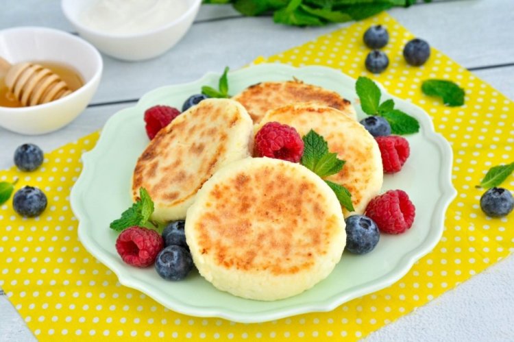 Tortitas de requesón con harina de arroz