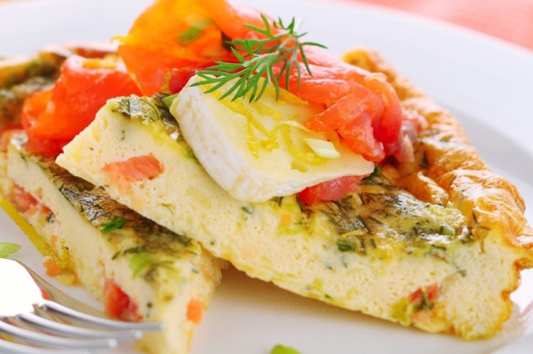Frittata de proteínas con salmón