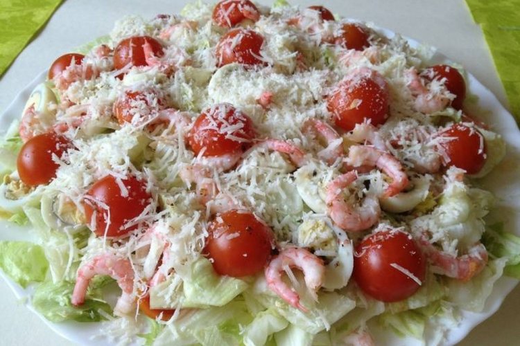 Ensalada proteica de camarones