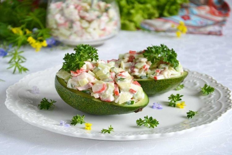 Healthy Crab Stick and Avocado Salad