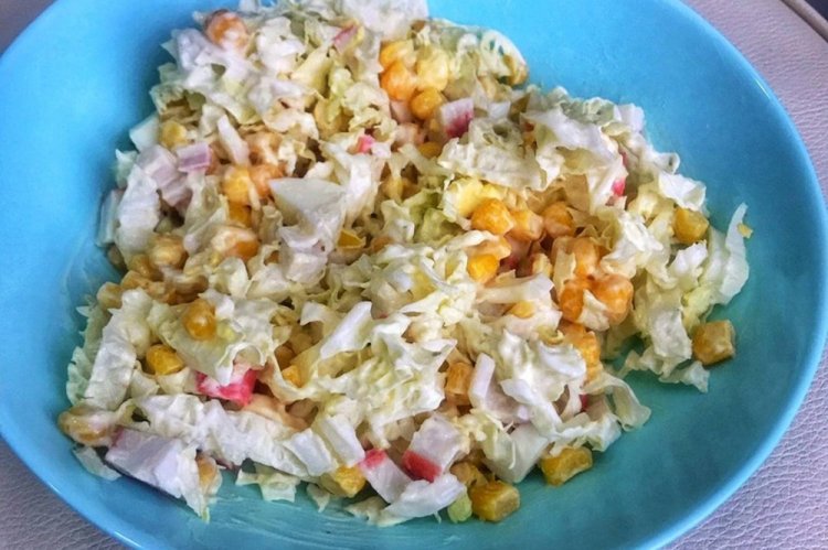 Healthy Napa Cabbage and Crab Stick Salad
