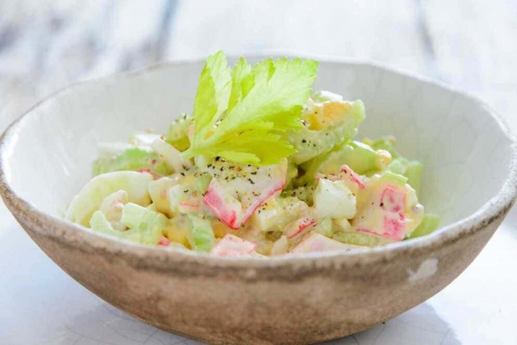 Healthy Celery and Crab Stick Salad