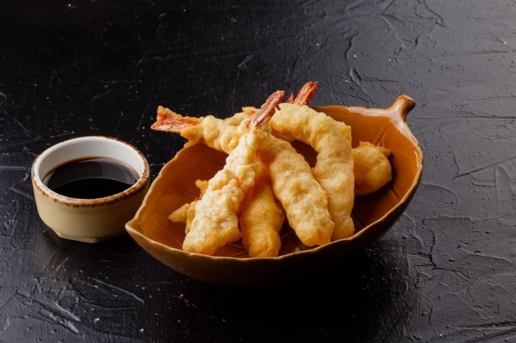 Camarones tempura con almidón